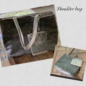 Reversible gray bag with pouch